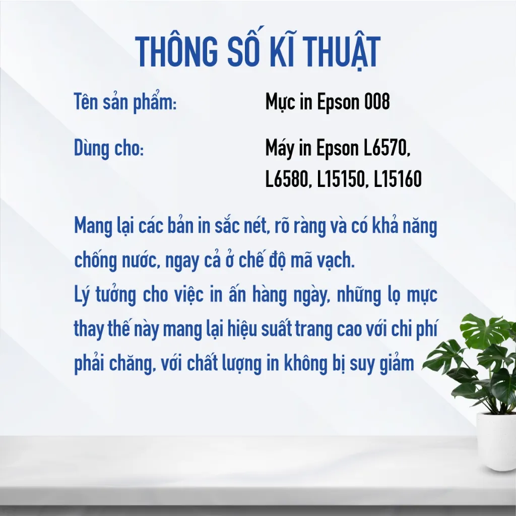 Ảnh Combo Mực Epson 008 Dùng Cho Máy L6460,L6490,L6570, L6580, L15150, L15160 Màu In Sắc Nét Tích Hợp Khả Năng Chống Nước 3