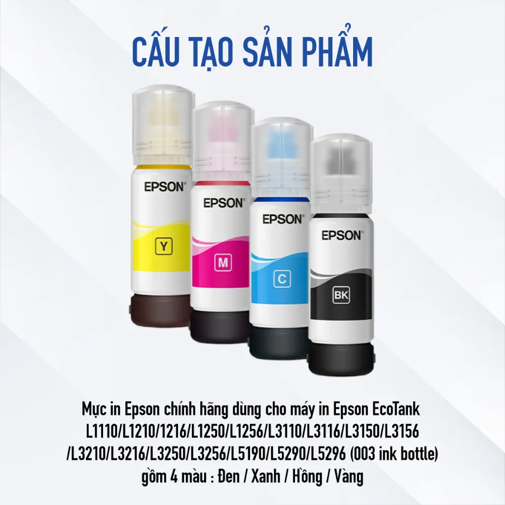 Ảnh Combo Mực In Chính Hãng Epson 003 Dùng Cho Máy L1110/L3110/L3150/L5190/L1216/l1210/L3216/l3210/l3250/L3256/L5290/L5296 1