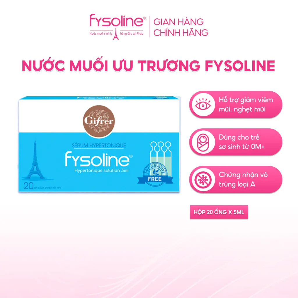 Ảnh Combo Nước muối sinh lý FYSOLINE Hồng 40 ốngx5ml, Xanh 20 ốngx5ml và Vàng 20 ốngx5ml vệ sinh mắt, mũi, miệng hàng ngày 3
