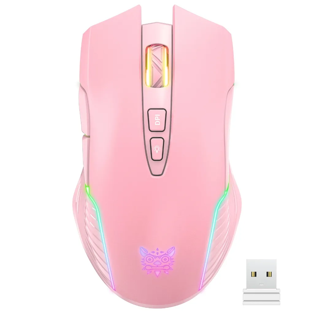 Ảnh Combo Onikuma Gaming 6 (Tai nghe Không Dây B90 Pink + Chuột CW905 wireless 2.4G Pink + Giá Đỡ ST-2 Pink) 3