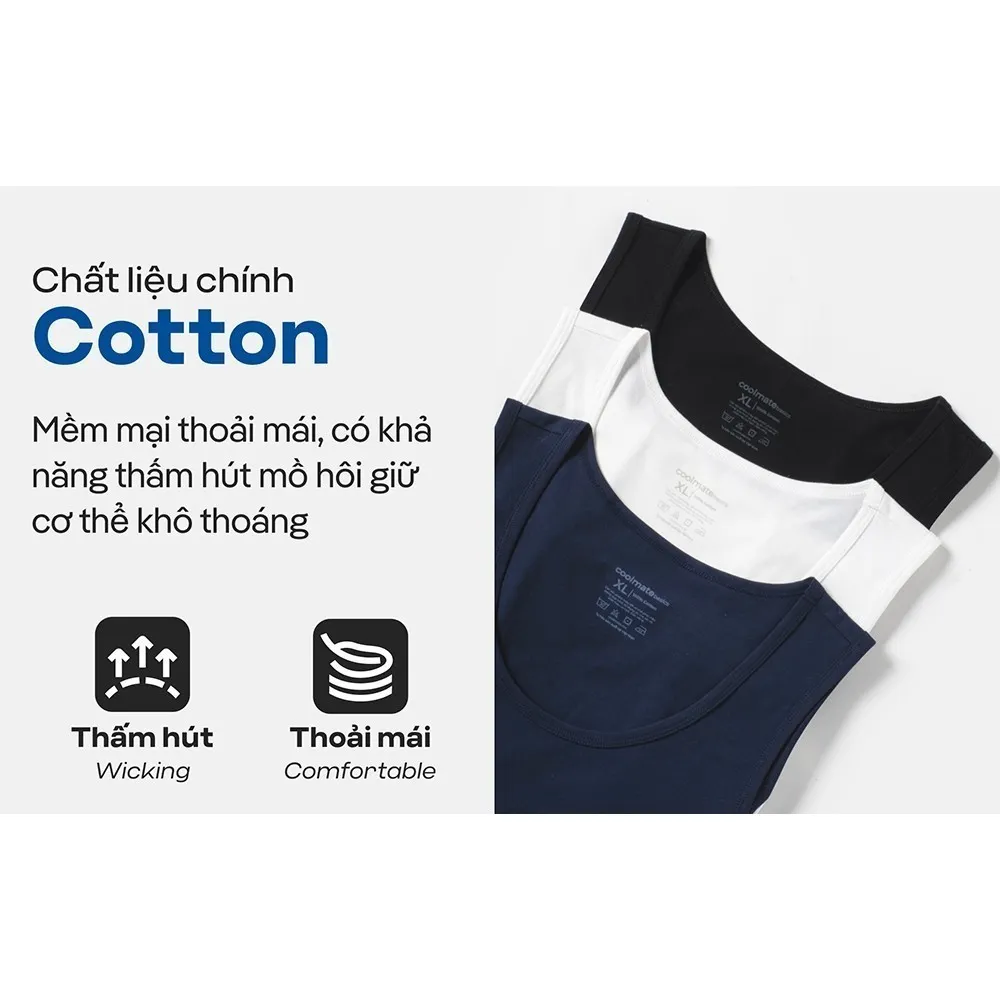 Ảnh Combo Pack 3 Áo ba lỗ Coolmate Basics Coolmate [Không đổi trả] 3