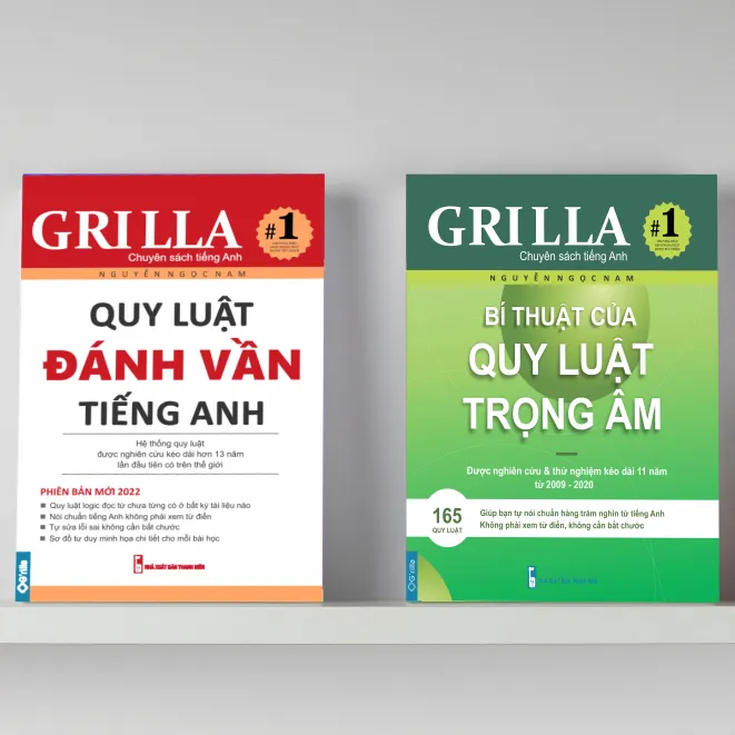 Ảnh Combo Quy luật đánh vần tiếng Anh và Bí thuật của quy luật trọng âm, kèm app Grilla 2