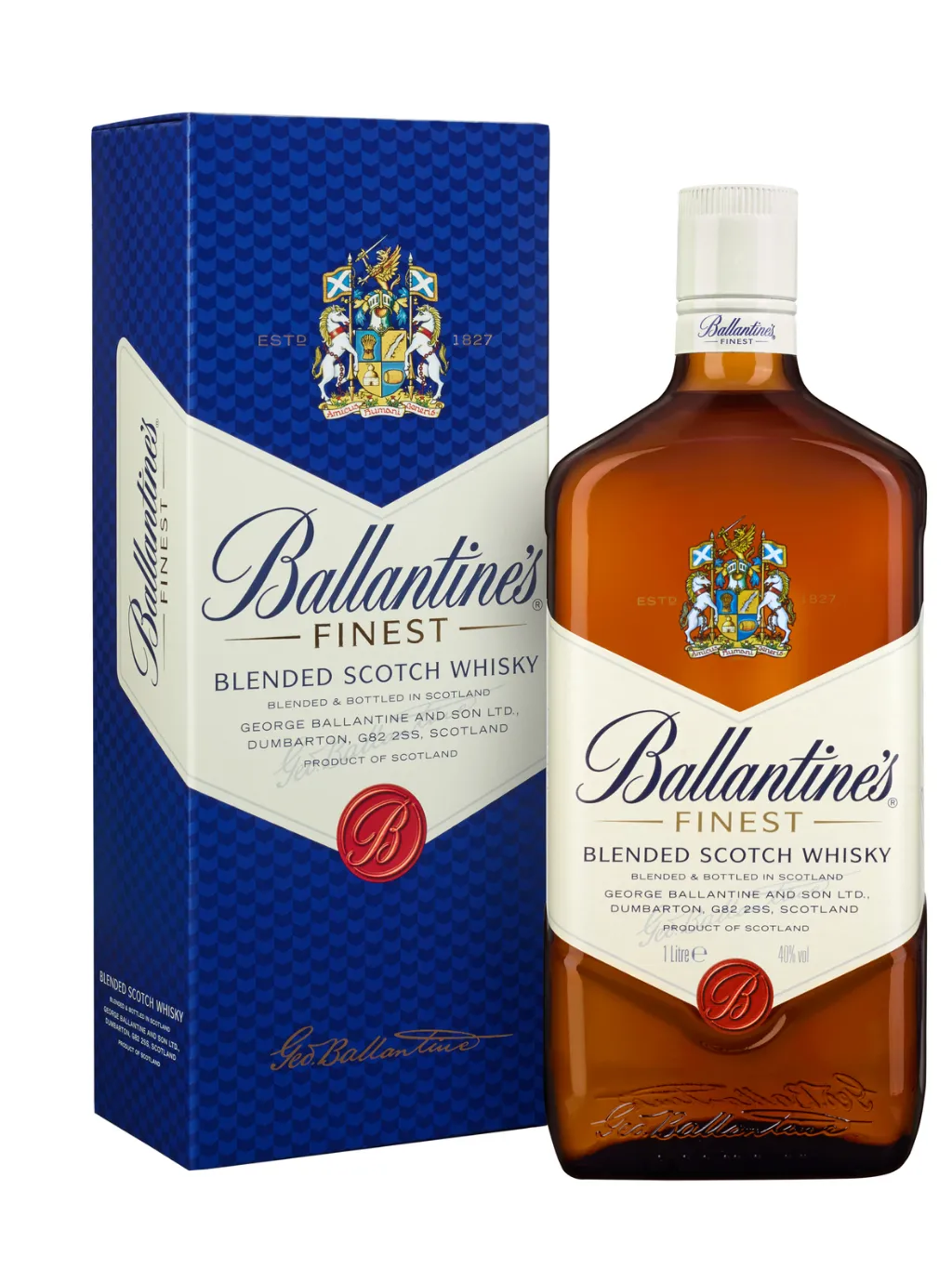 Ảnh Combo Rượu whisky Ballantines Finest Nồng Độ Alc 40% 700ml và Ballantines Finest  350ml  2 chai Không Kèm Hộp 2