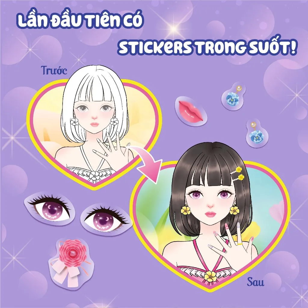 Ảnh Combo Sách trang điểm công chúa (5 cuốn) (Tô màu và bóc dán hơn 500+ sticker trang điểm) cho bé gái 4