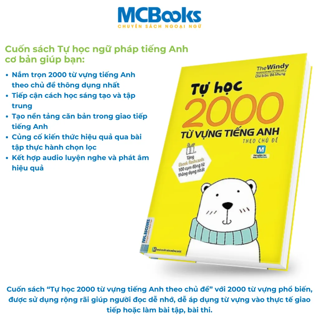 Ảnh Combo Sách - Tự Học Ngữ Pháp tiếng Anh cơ bản + 2000 Từ Vựng - MCBooks - Khổ nhỏ cầm tay 4