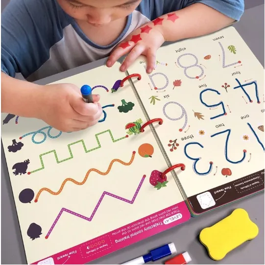 Ảnh Combo tập tô vẽ thông minh xóa được 64 trang kèm bút dạ - Đồ chơi Giáo Dục học liệu Montessori cho bé từ 2 3 4 5 tuổi 4