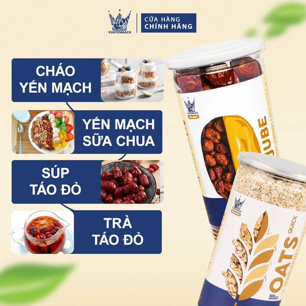 Ảnh [Combo Tiết Kiệm] Yến Mạch Ăn Kiêng 500gr Nhập Khẩu Úc + Táo Đỏ Thượng Hạng 350gr Vua Yến Mạch 2