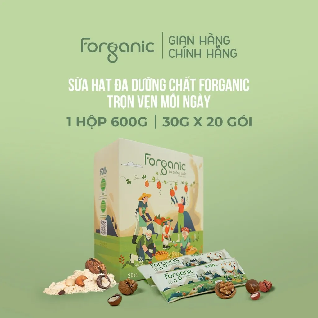 Ảnh COMBO TRẢI NGHIỆM - Sữa hạt Forganic Đa Dưỡng Chất (30gx2 gói) và Bữa Ăn Thay Thế (30x2 gói) 3