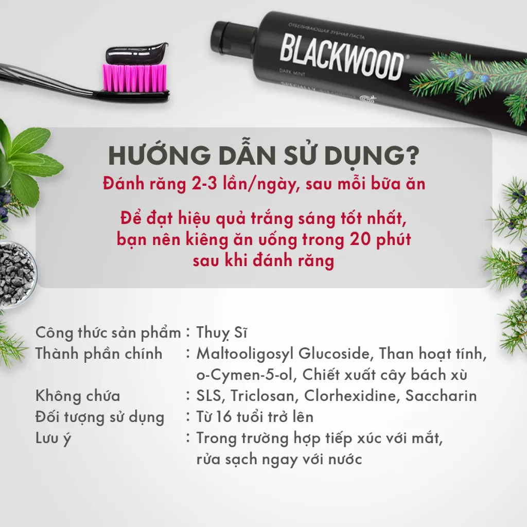 Ảnh Combo Trắng Răng Êm Ái Cho Răng Nhạy Cảm-1 kem đánh răng than hoạt tính Blackwood & 1 bàn chải đánh răng Sensitive Kem 3