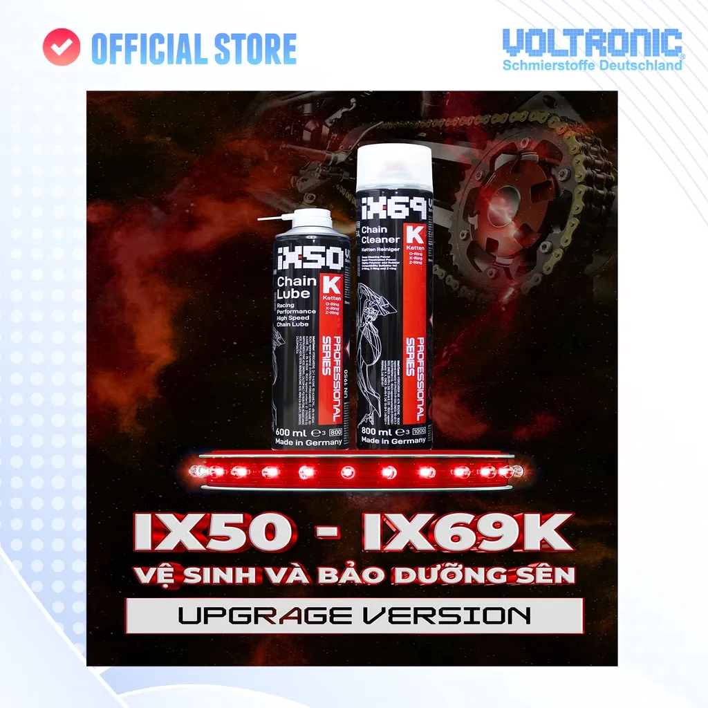 Ảnh Combo vệ sinh- bảo dưỡng sên nhập khẩu Đức VOLTRONIC Ix69+Ix50 (M50 ceramic) + Bàn chải phiên bản Jumbo 3