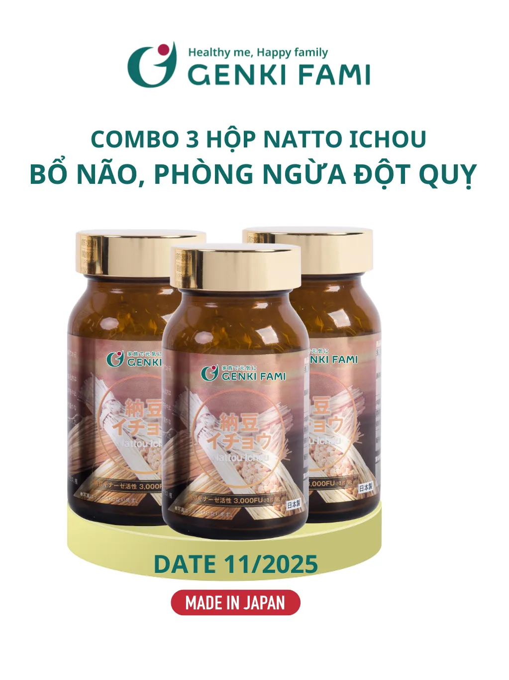 Review Natto Ichou Genki Fami Nhật Bản: Bổ Não, Ngừa Đột Quỵ, Ngủ Ngon