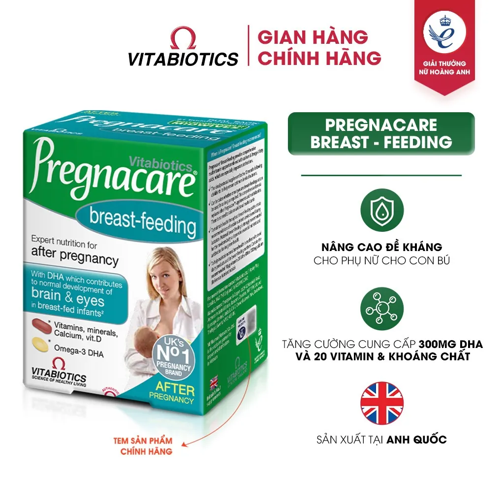 Ảnh Combo Viên Uống Cho Phụ Nữ Cho Con Bú Vitabiotics PREGNACARE Breast-feeding Bổ Sung Dinh Dưỡng Nâng Cao Sức Khỏe 84 viên 1