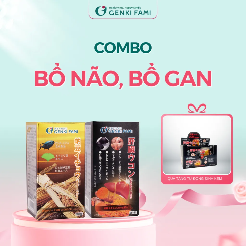 Review Combo Genki Fami Nhật Bản: Phòng Ngừa Đột Quỵ, Bổ Não, Bổ Gan Toàn Diện