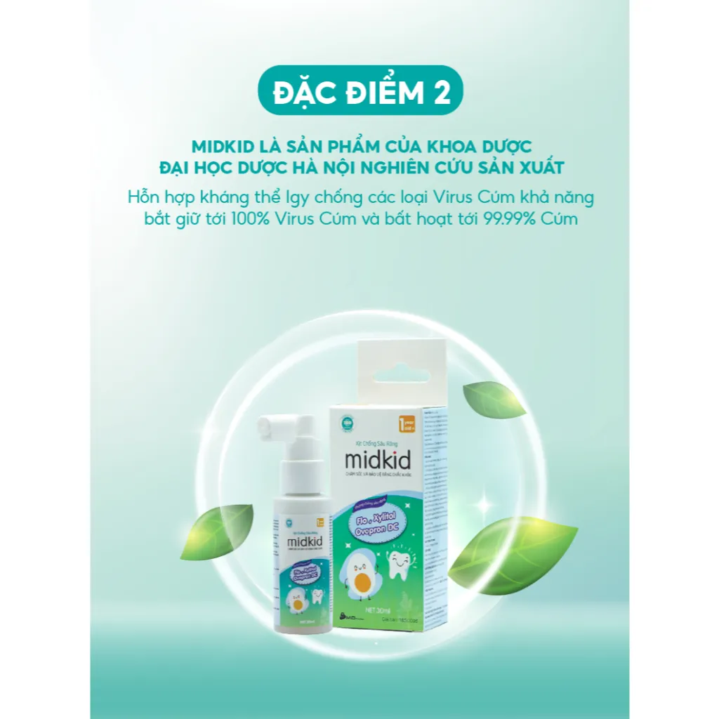 Ảnh Combo Xịt chống sâu răng Midkid vị nho 30ml + Bọt tâp đánh răng Midkid vị dâu 60ml cho bé từ 1 tuổi 3