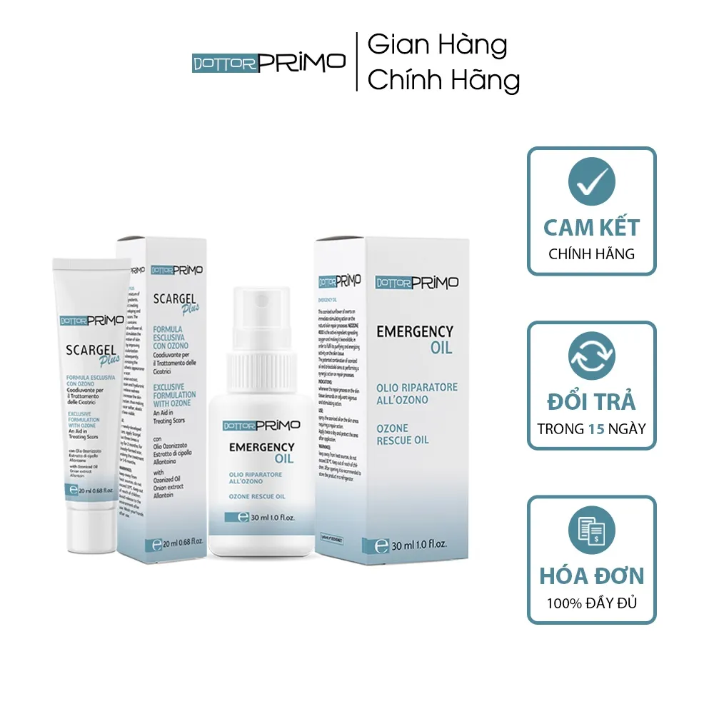Ảnh Combo Xịt Vết Thương, Làm Mờ Sẹo DottorPrimo Scargel Plus 20ml & DottorPrimo Emergency Oil 30ml 1