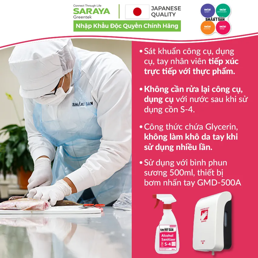 Ảnh Cồn Smart San Food-grade Alcohol Sanitizer S-4 Dùng Trong Chế Biến Thực Phẩm - Can 5Kg 2