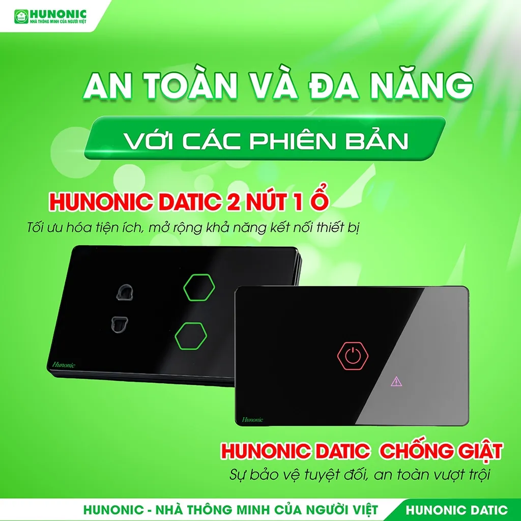 Đánh Giá Công Tắc Cảm Ứng Wifi Hunonic Datic HNSW02M 2IN1 - Giá Tốt, Dễ Lắp