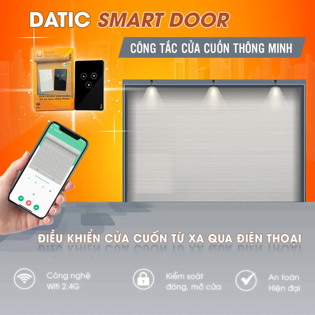 Ảnh Công Tắc Cửa Cuốn Wifi Datic Smart Door, Công Tắc Cửa Cuốn Điều Khiển Từ Xa Bằng Điện Thoại - DTDOOR 3