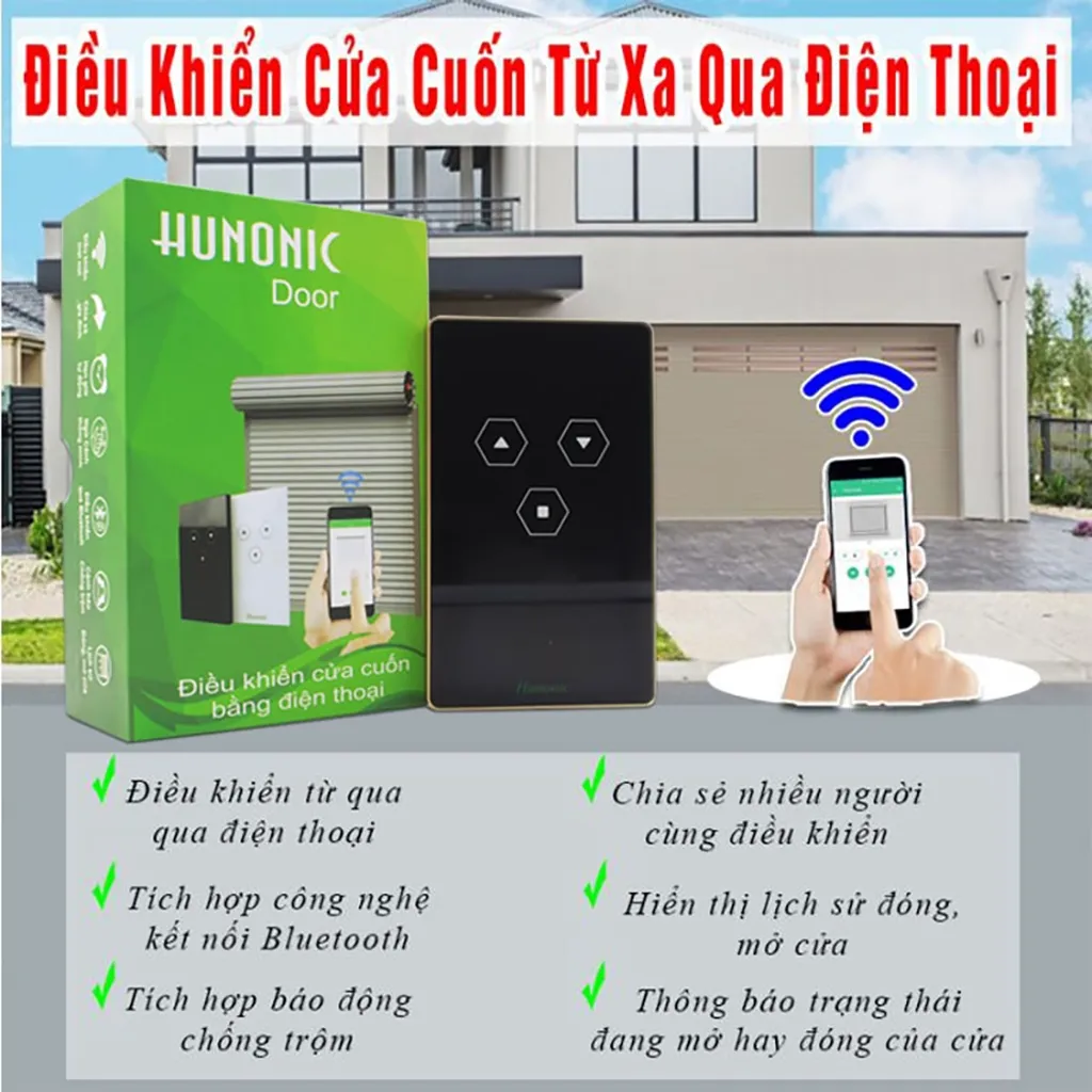 Ảnh Công Tắc Cửa Cuốn Wifi Hunonic Door, Công Tắc Cửa Cuốn Điều Khiển Từ Xa Qua Điện Thoại - HNDOOR 2