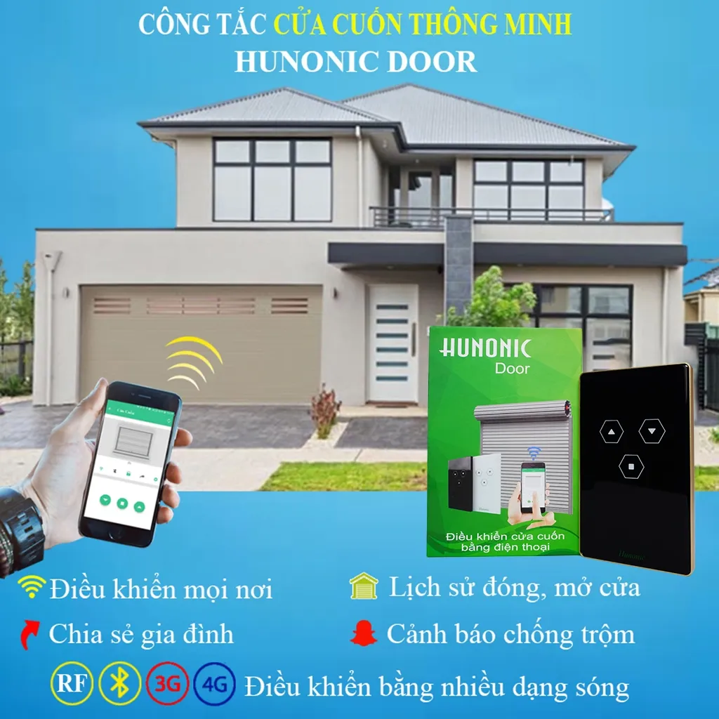Ảnh Công Tắc Cửa Cuốn Wifi Hunonic Door, Công Tắc Cửa Cuốn Điều Khiển Từ Xa Qua Điện Thoại - HNDOOR 3