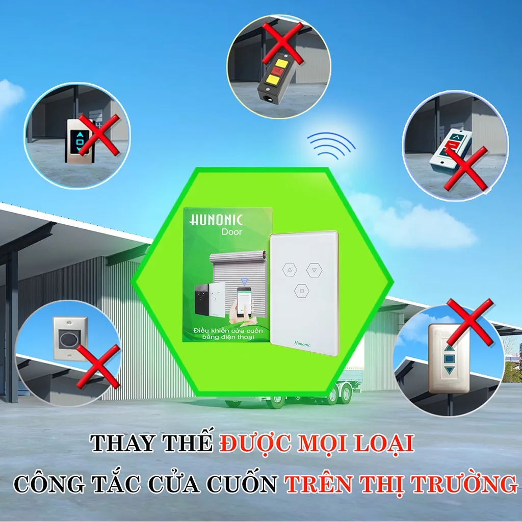 Ảnh Công Tắc Cửa Cuốn Wifi Hunonic Door, Công Tắc Cửa Cuốn Điều Khiển Từ Xa Qua Điện Thoại - HNDOOR 4