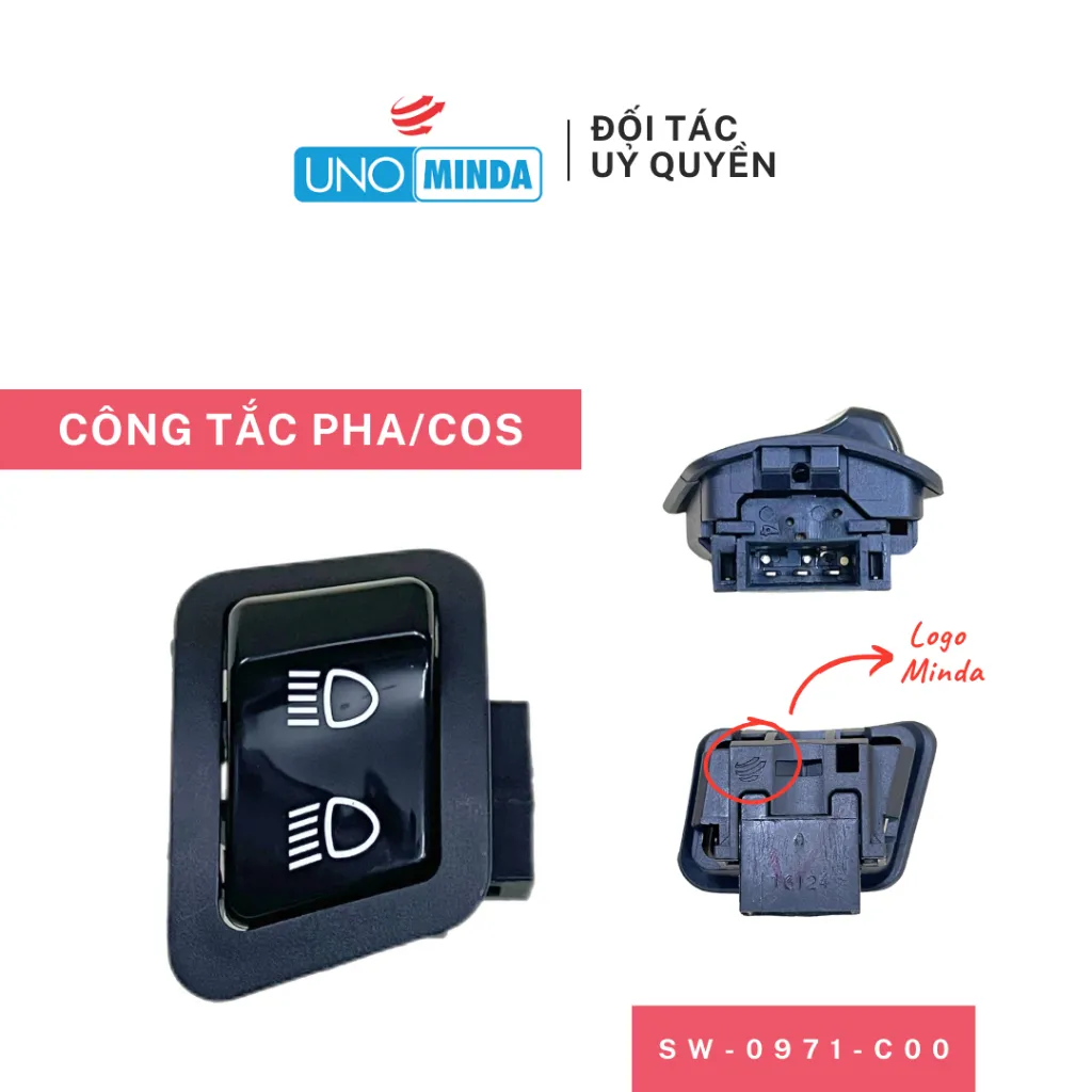 Ảnh Công Tắc Pha/Cos Uno Minda mã SW-0971-C00 cho xe Honda Wave S110, Wave Alpha, Wave RSX, Future, Blade 2