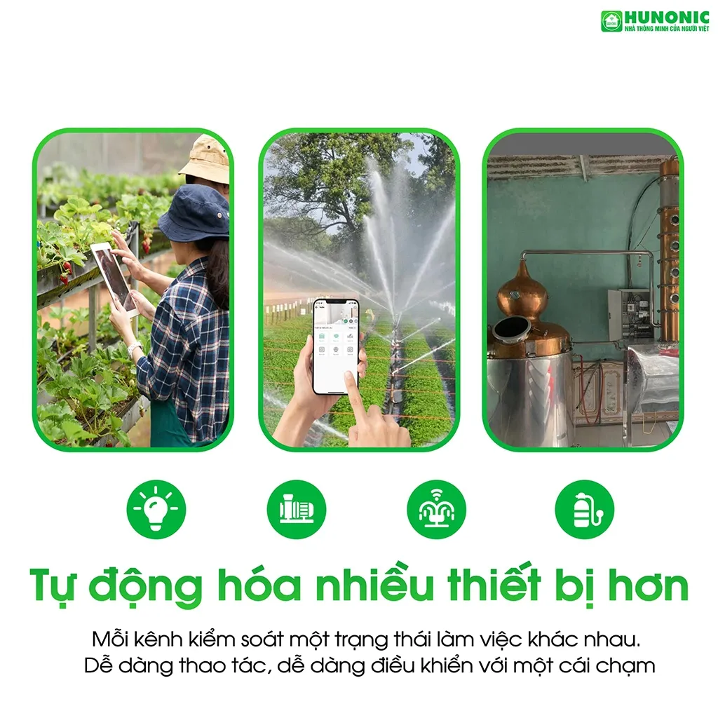 Ảnh Công Tắc Thông Minh Wifi Hunonic, Công Tắc Hẹn Giờ Không Cần Internet Lahu RTC - LAHU04 RTC 2