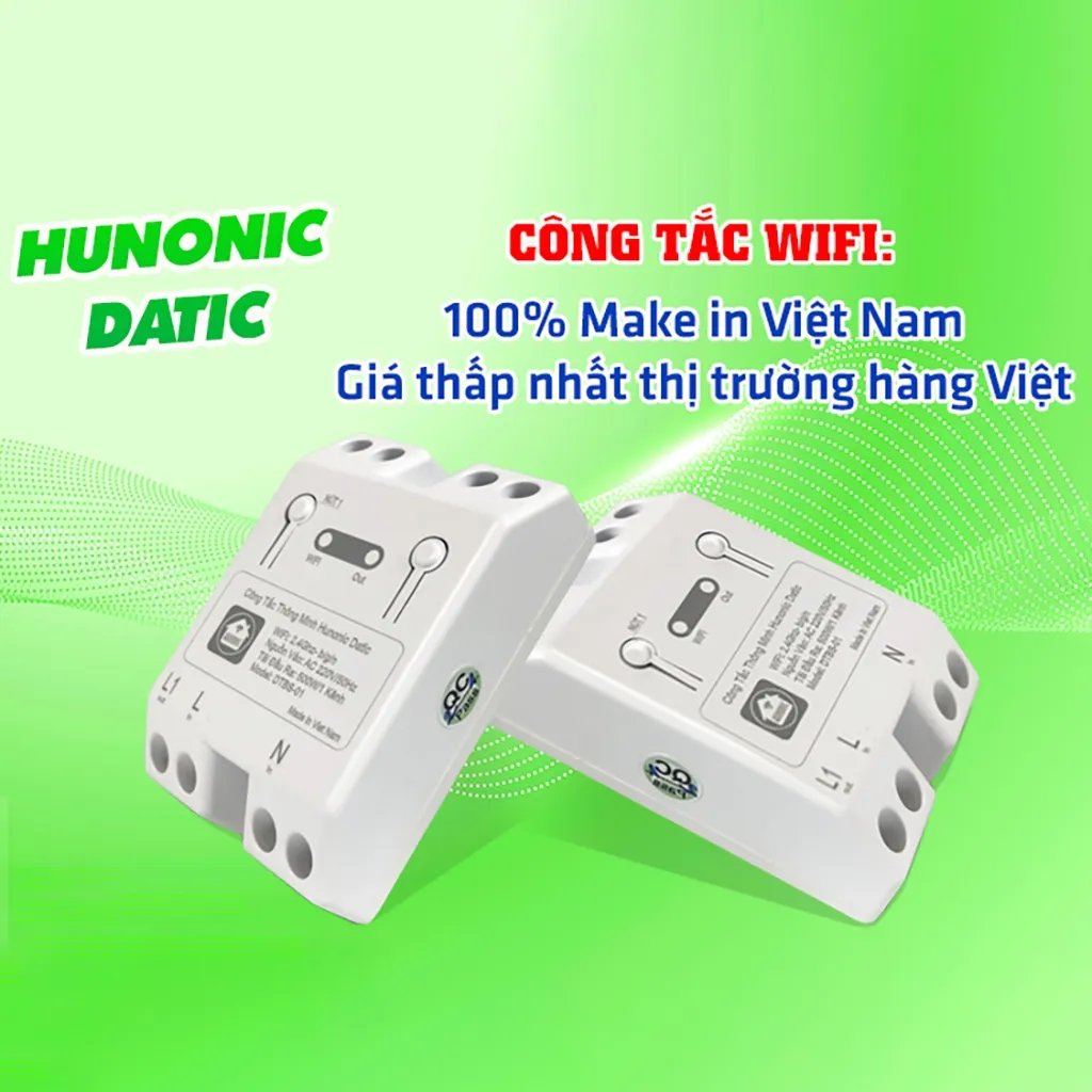 Ảnh Công Tắc Wifi Giá Rẻ, Công Tắc Điều Khiển Từ Xa Qua Điện Thoại Hunonic Datic Basic - DTBS01 4