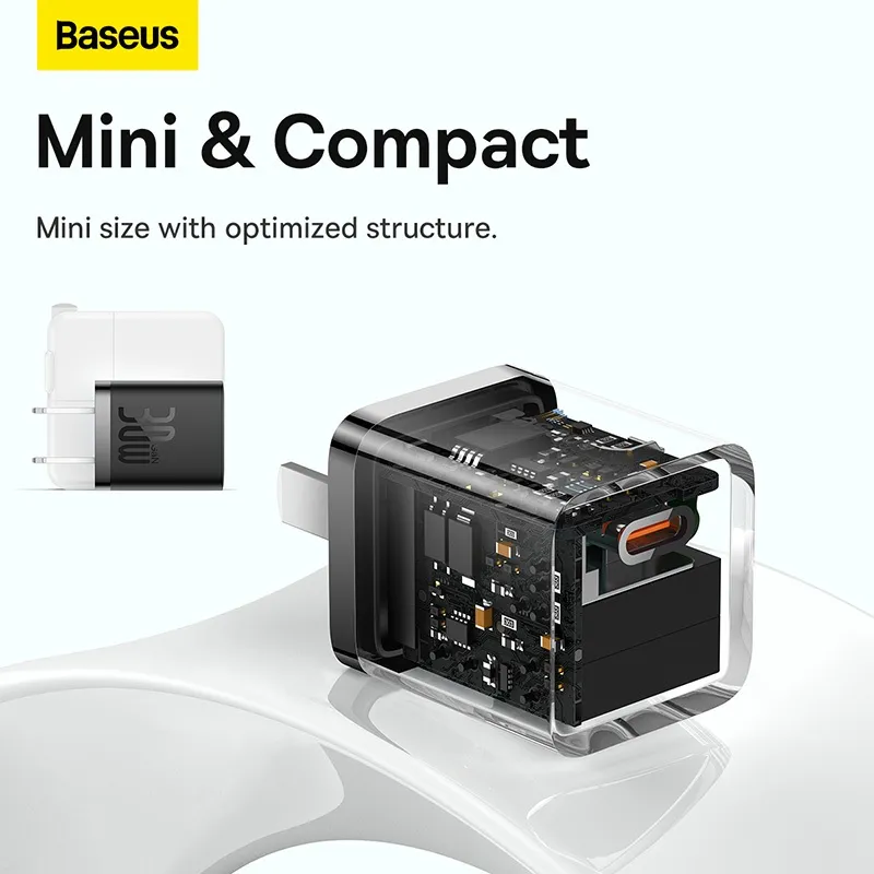 Ảnh Củ Sạc Baseus 30W GaN5 Hỗ Trợ Sạc Nhanh PD QC PPS với Cáp Type C cho phone kèm dây 30W 3