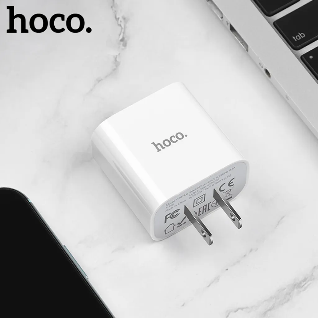 Ảnh Củ Sạc Nhanh 20W Hoco Chân Dẹt, Nhỏ Gọn, Chống Quá Nhiệt Dùng Cho Các Dòng SamSung,IP,Oppo,Xiaomi... 4
