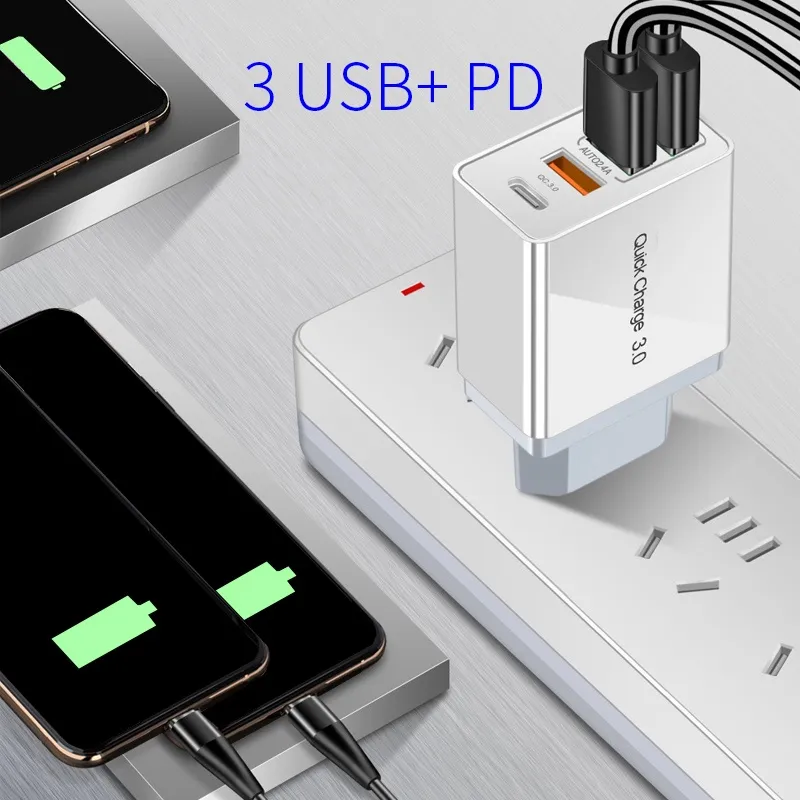 Ảnh Củ Sạc Nhanh 48W 3 USB + PD 18w 3.0 Chất Lượng Cao Pffee 3