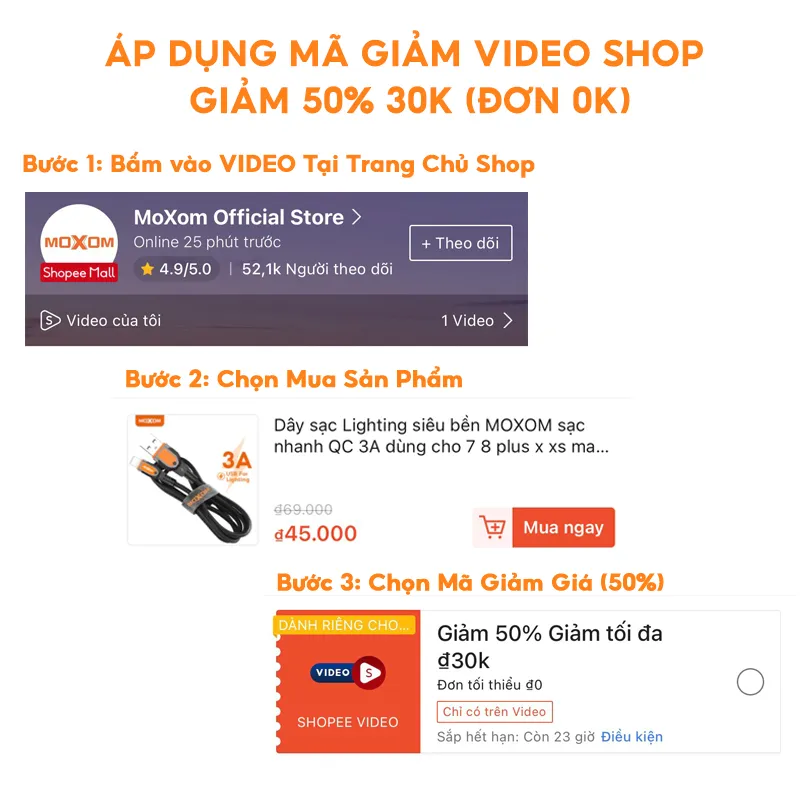 Ảnh Củ sạc nhanh 5V 2.4A MOXOM HC70 2 Cổng USB AUTO-ID sạc nhanh cho iPhone, iPad, Smartphone Android 1