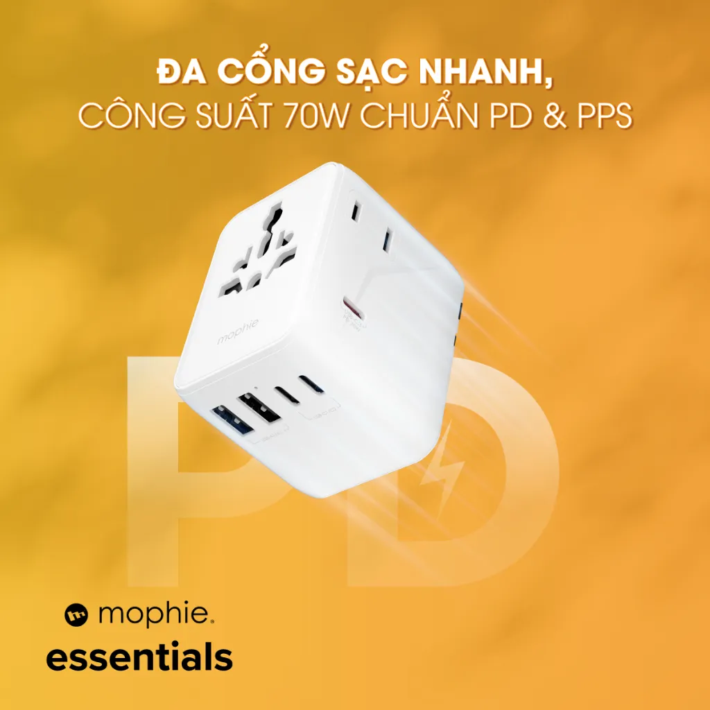 Ảnh Củ sạc nhanh đa năng 35W/70W  Mophie Essential 3C2A công nghệ GaN - dành cho iPhone / iPad / Android 4