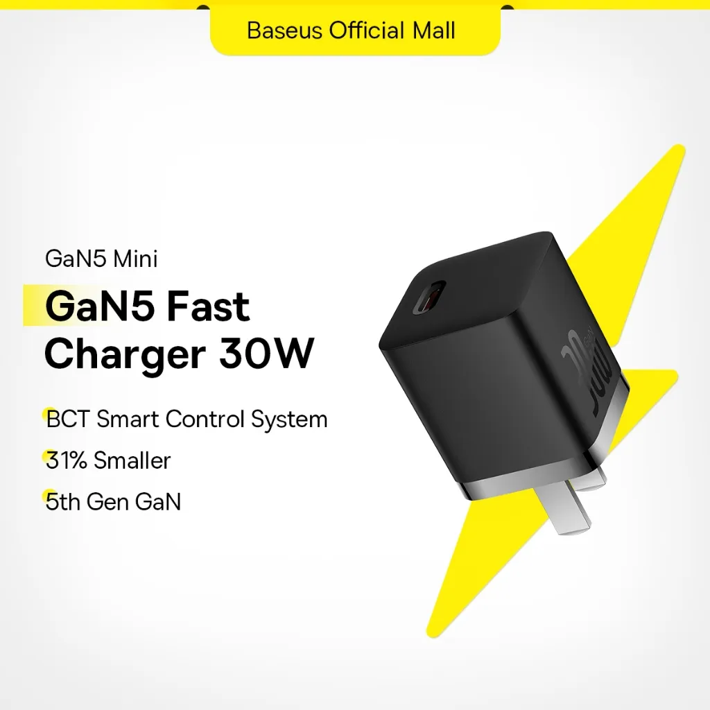 Ảnh Củ sạc nhanh Baseus 30W Gan5 Type-C – Nhỏ gọn, hiệu suất cao 1