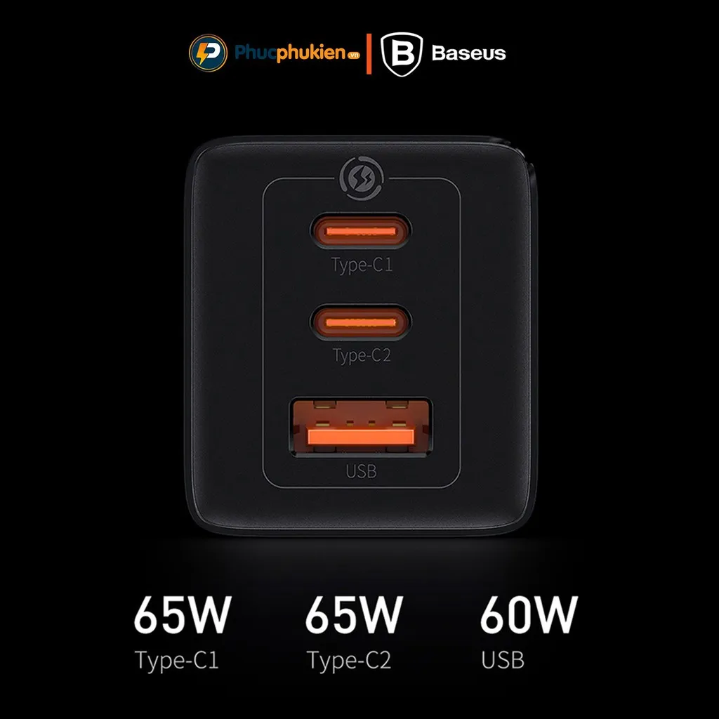 Ảnh Củ sạc nhanh Baseus 65w GaN5 pro chính hãng Baseus - Phúc Phụ Kiện bảo hành 12 tháng 1 đổi 1 2
