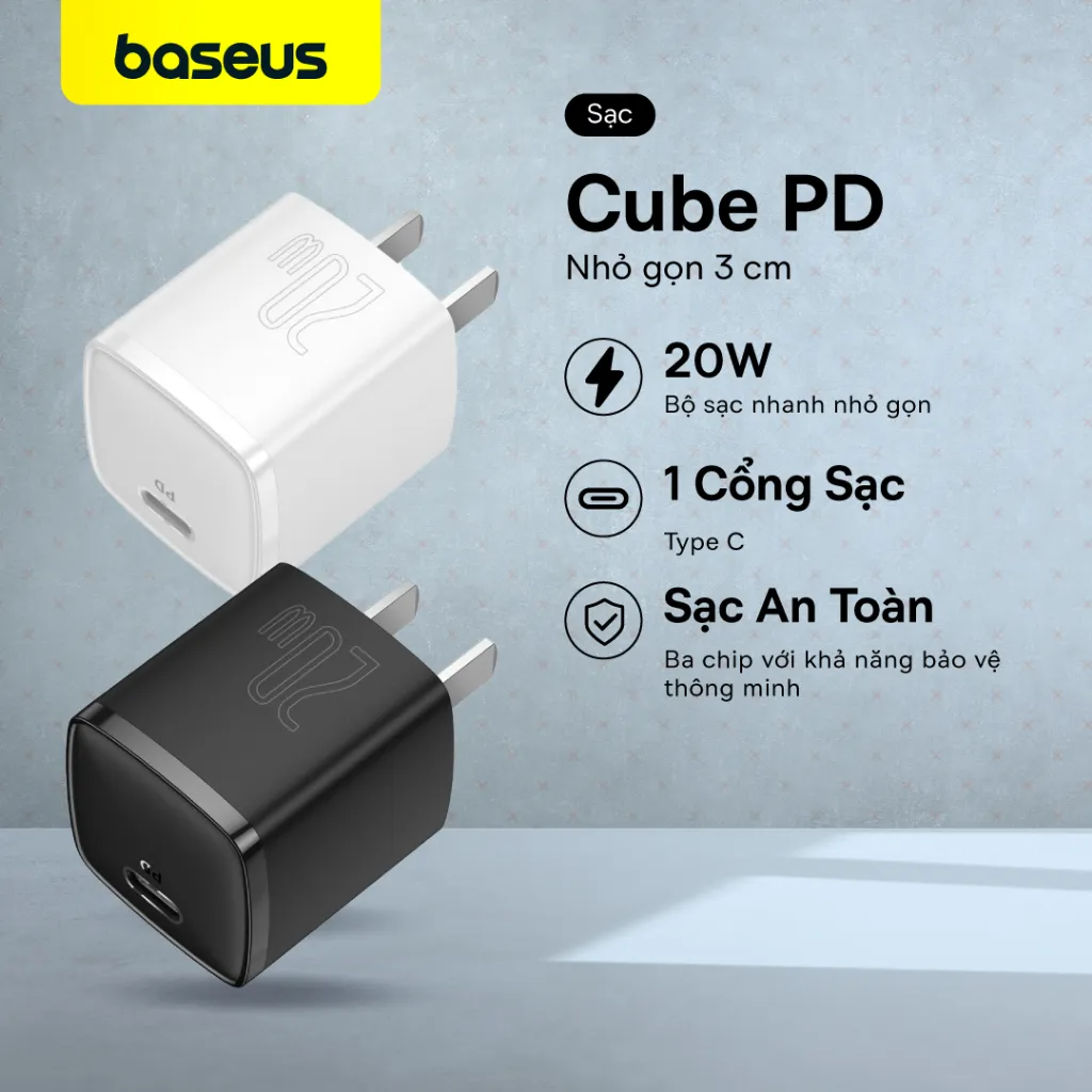 Ảnh Củ sạc nhanh Baseus PD 20W dành cho các dòng Iphone 12/13/14 1