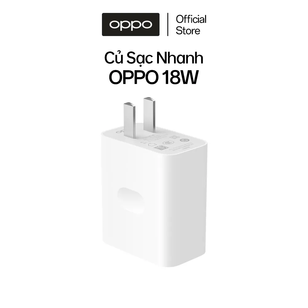 Ảnh Củ Sạc Nhanh OPPO 18W OP92CAUH | Đầu ra USB: 9V - 2A | Hỗ Trợ Sạc Nhanh | Hàng Chính Hãng OPPO 1