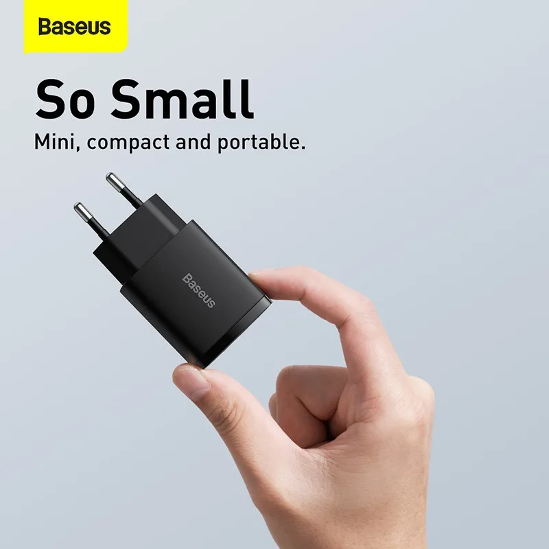 Ảnh Củ Sạc Nhanh PD 20w 2 Cổng Chính Hãng Baseus QC3.0 Cục Type-C Và USB Cho iP 13 12 11 XS X XR Xiaomi 3