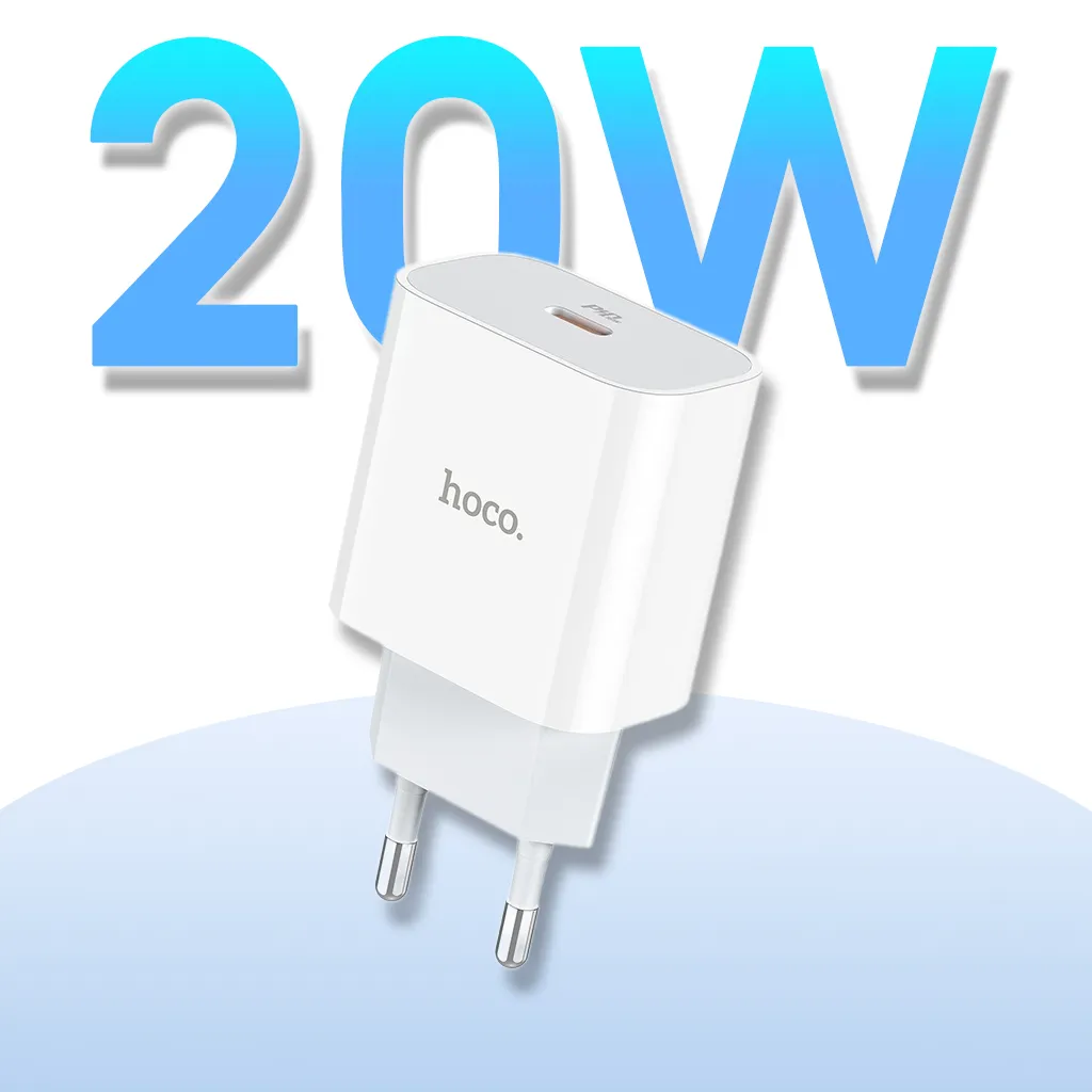 Ảnh Củ Sạc Nhanh PD 20W CHÍNH HÃNG Hoco Cổng Type C Phù Hợp Cho Các ĐT IP, Samsung, Oppo, Xiaomi.v.v.v 2