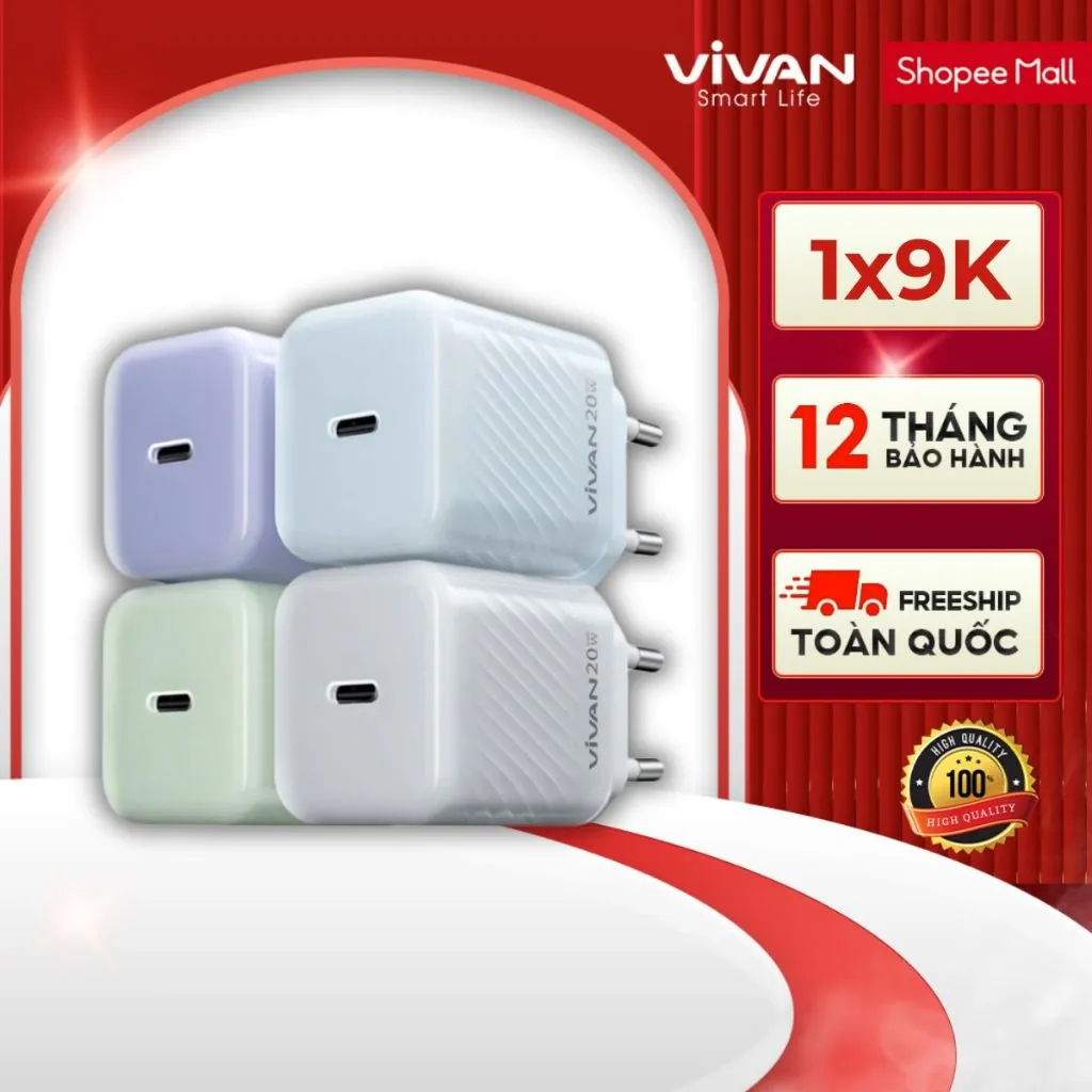 Ảnh Củ Sạc Nhanh VIVAN Power 20T Công Suất 20W Cổng USB-C 1