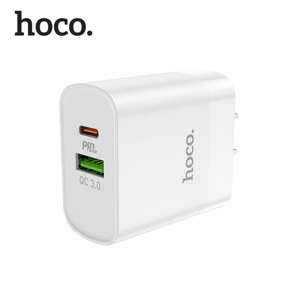 Ảnh Củ sạc PD 20W Hoco C80 2 cổng ( USB + Type-C ) sạc nhanh tối đa 3A, Q.C 3.0, tương thích nhiều thiết bị, tiện lợi ( US ) 2
