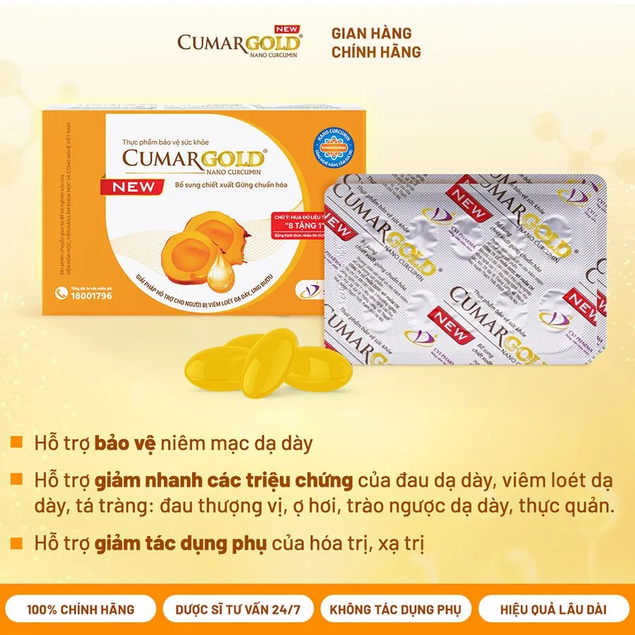 Ảnh CumarGold New và Đại Tràng CumarGold Giảm Đau Dạ Dày, Trào ngược, Đầy Bụng - CMG01, CMT01 2