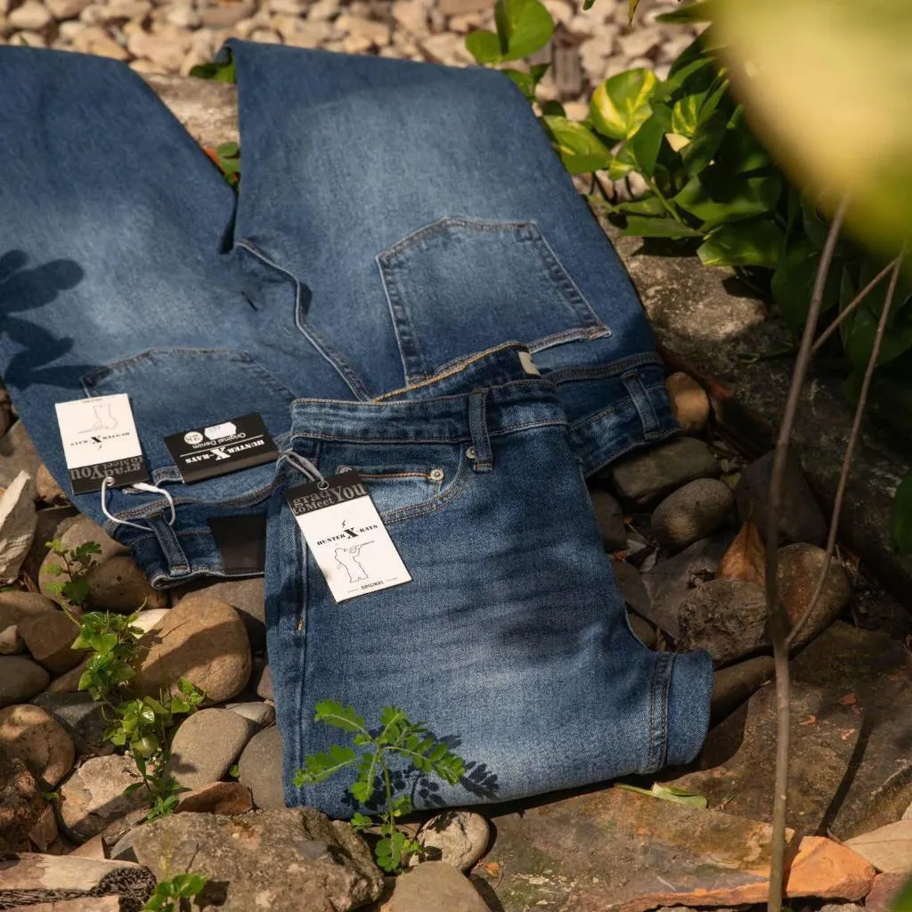 Ảnh D60 Quần Jeans Dài Justmen Form Slim Fit Gam Màu Xanh Đậm Phong Cách Quần Áo Nam 1