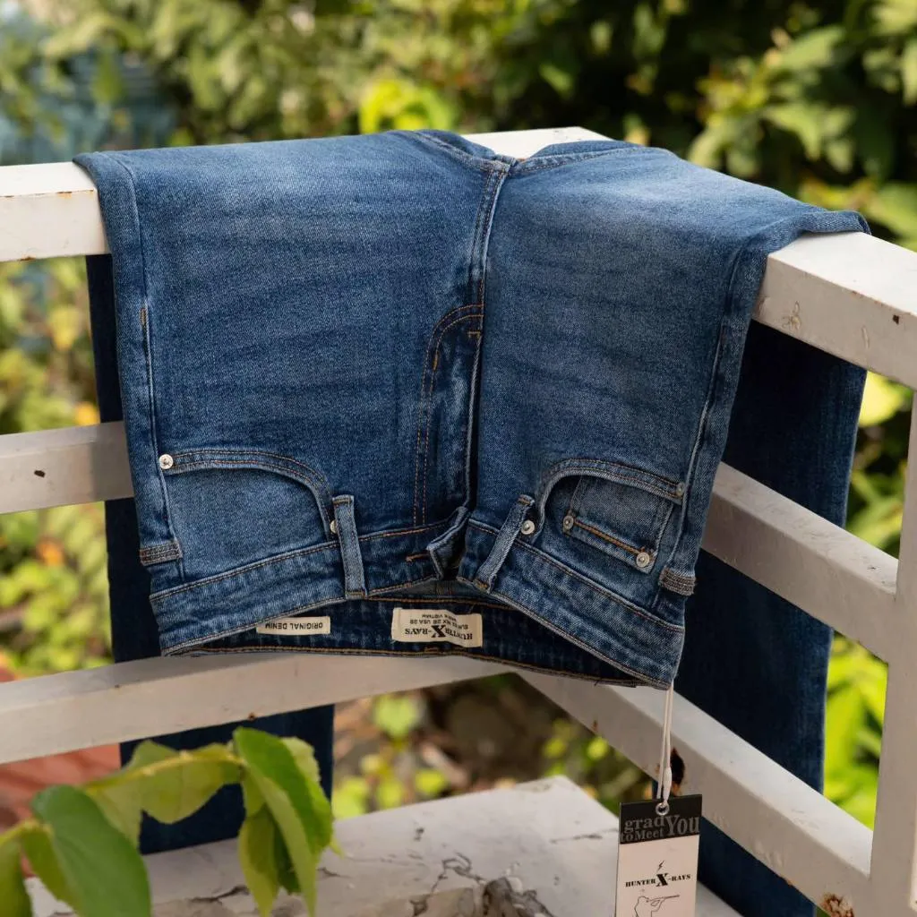 Ảnh D60 Quần Jeans Dài Justmen Form Slim Fit Gam Màu Xanh Đậm Phong Cách Quần Áo Nam 4