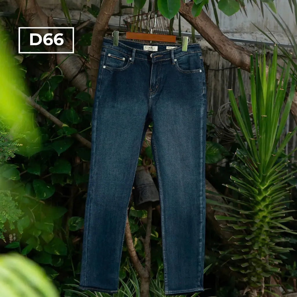 Ảnh D66 Quần Dài Jeans Xanh Đơn Giản Justmen Phong Cách Thời Thương 1