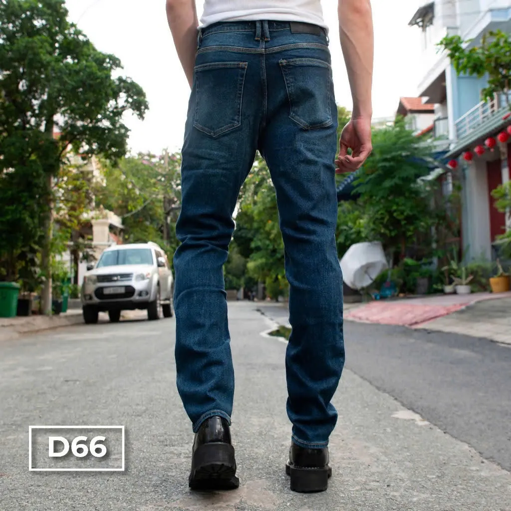 Ảnh D66 Quần Dài Jeans Xanh Đơn Giản Justmen Phong Cách Thời Thương 4