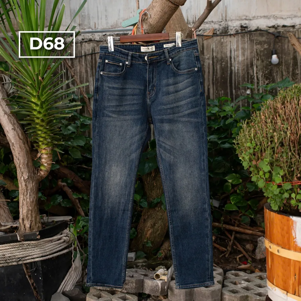 Ảnh D68 Quần Jeans Dài Wash Bạc Phong Cách Justmen Nam Menswear 4