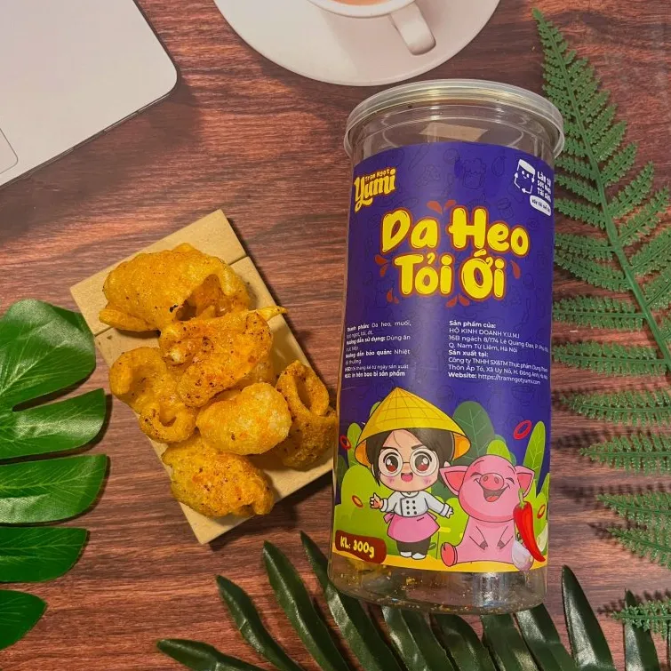 Ảnh Da heo tỏi ớt Trạm ngọt Yumi đồ ăn vặt thịt thơm ngon giòn rụm 1