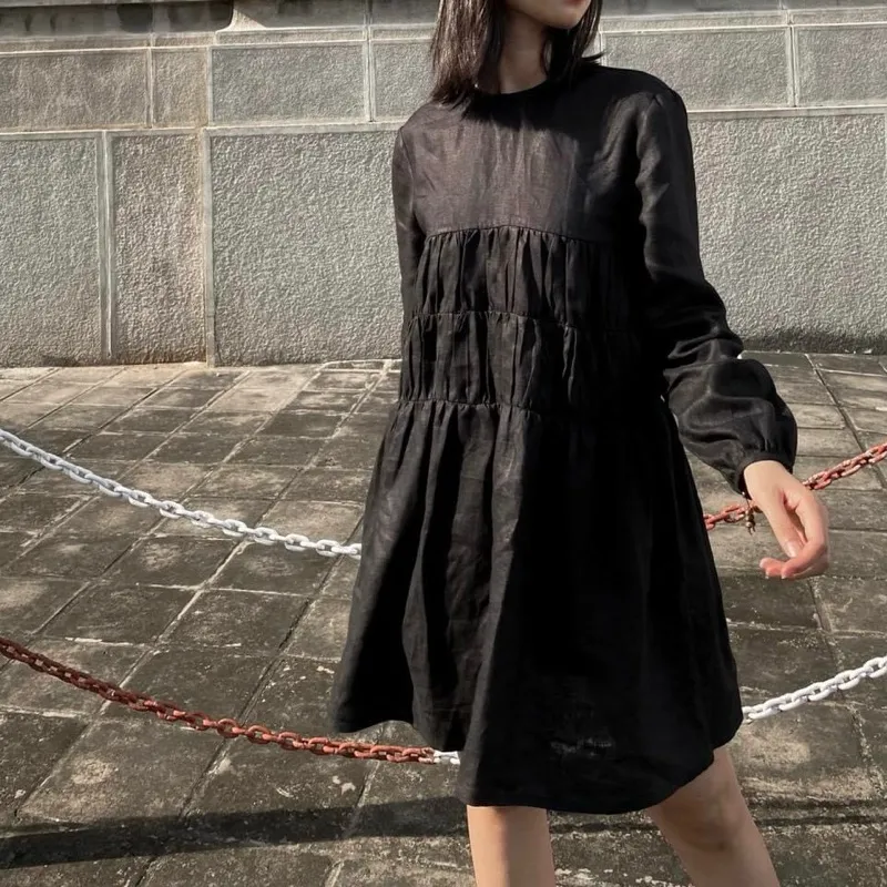 Ảnh Đầm babydoll vải linen cotton idée 1