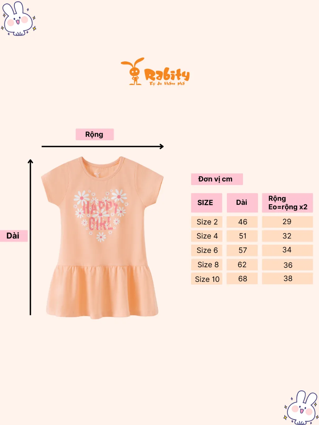 Ảnh Đầm bé gái Rabity ngắn tay cotton váy mùa hè in hình pony 91157 2